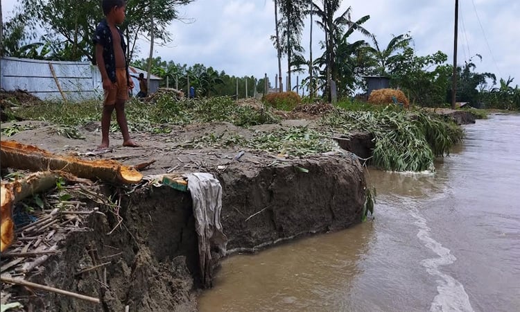 ব্রহ্মপুত্রের ভাঙন: সুখ নেই সুখের বাতি গ্রামে